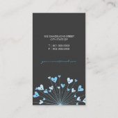 Blue Dandelions Love Hearts Whimsical-kaart Visitekaartje (Achterkant)
