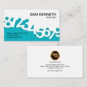 Blue Dansings Numbers Wave Wiskunde Tutor Visitekaartje (Voorkant / Achterkant)