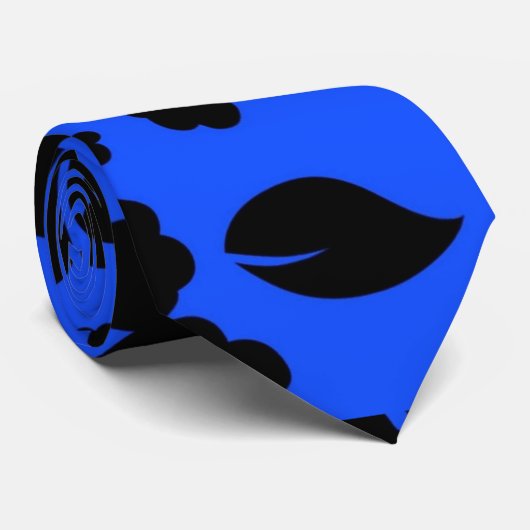 Blue Dark Hawaiian Pattern Stropdas (Opgerold)