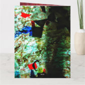 Blue dark texture Folded Greeting Card,Calm color Kaart (Achterkant)