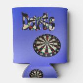 Blue Darts Logo Dartboard Design Blikjeskoeler (Achterkant)