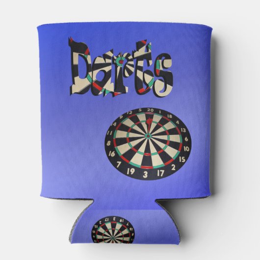 Blue Darts Logo Dartboard Design Blikjeskoeler (Achterkant)