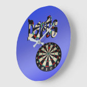 Blue Darts Logo Dartboard Design Grote Klok (Hoek)