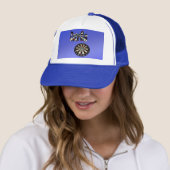 Blue Darts Logo Dartboard Design Trucker Pet (In situ)