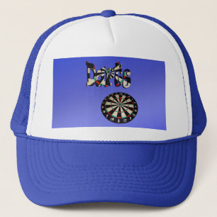 Blue Darts Logo Dartboard Design Trucker Pet