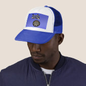 Blue Darts Logo Dartboard Design Trucker Pet (In situ)
