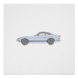 Blue Datsun 240Z-sportauto — perfect Poster