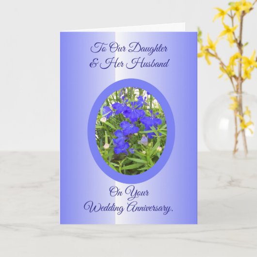 Blue Daughter Husband Personalized Jubileum Kaart (Gele Bloem)