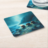 Blue Day Wombats Kartonnen Onderzetters (Schuin)