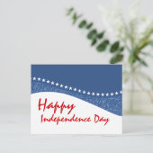 Blue Dazzling Star Curves 4 juli Briefkaart (Staand voorkant)