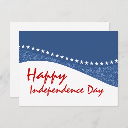 Blue Dazzling Star Curves 4 juli Briefkaart (Voorkant / Achterkant)