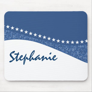 Blue Dazzling Star Curves Mousepad Muismat