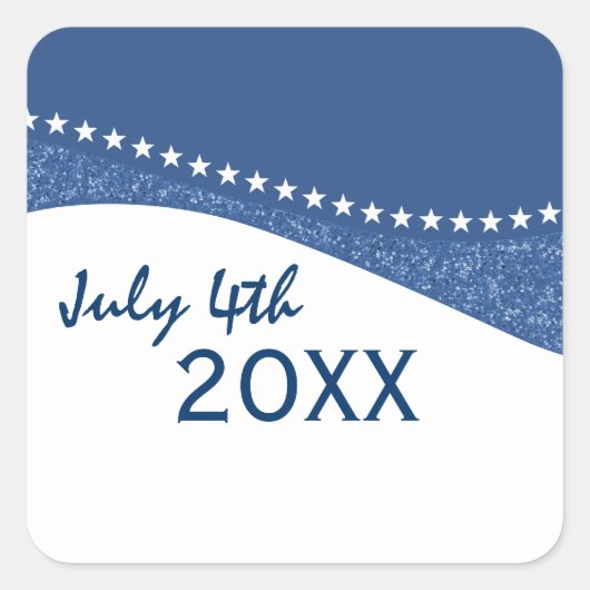 Blue Dazzling Star Curves Stickers (Voorkant)