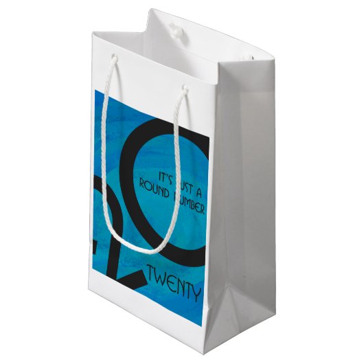 Blue Decade 20th Birthday Klein Cadeauzakje (Voorkant Gekanteld)