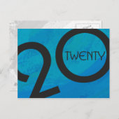 Blue Decade Birthdday Briefkaart (Voorkant / Achterkant)