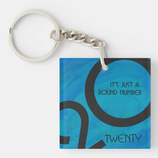 Blue Decade Birthdday Sleutelhanger (Voorkant)