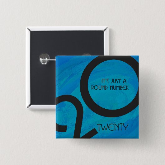 Blue Decade Birthdday Vierkante Button 5,1 Cm (Voorkant /achterkant)