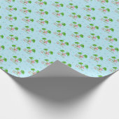 Blue Deck The Palms Tropical Christmas Santa Flami Cadeaupapier (Hoek)
