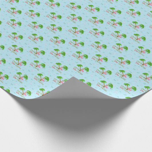 Blue Deck The Palms Tropical Christmas Santa Flami Cadeaupapier (Hoek)