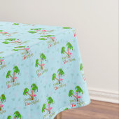 Blue Deck The Palms Tropical Christmas Santa Flami Tafelkleed (Voorbeeld)