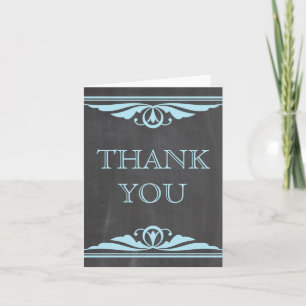 Blue Deco Chalkboard - Hartelijk dank Bedankkaart