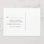 Blue Deco Chalkboard RSVP Briefkaart (Achterkant)