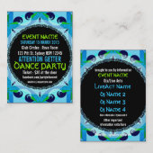 Blue Deco EVENT PARTY Mini Flyers Visitekaartje (Voorkant / Achterkant)