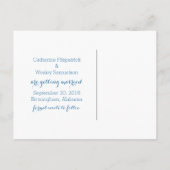 Blue Deco Retro Save the Date Briefkaart (Achterkant)