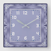 Blue Deco Vierkante Klok (Voorkant)