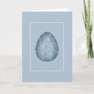 Blue Decorated Easter Egg d3 Wenskaart Feestdagen Kaart