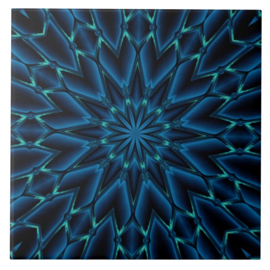 Blue Decorative Ceramic Tile Tegeltje (Voorkant)