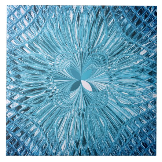 Blue Decorative Ceramic Tile Tegeltje (Voorkant)