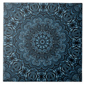 Blue Decorative Ceramic Tile Tegeltje (Voorkant)