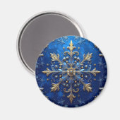 Blue Decorative Christmas Holiday Magnet (Voorkant / Achterkant)