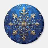 Blue Decorative Christmas Holiday Magnet (Voorkant)