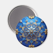 Blue Decorative Christmas Holiday Magnet (Voorkant / Achterkant)
