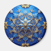 Blue Decorative Christmas Holiday Magnet (Voorkant)