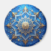 Blue Decorative Christmas Holiday Magnet (Voorkant)