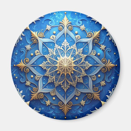 Blue Decorative Christmas Holiday Magnet (Voorkant)