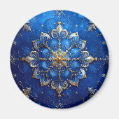 Blue Decorative Christmas Holiday Magnet (Voorkant)