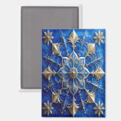 Blue Decorative Christmas Holiday Magnet (Voorkant / Achterkant)