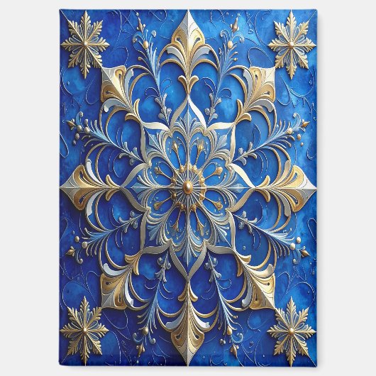 Blue Decorative Christmas Holiday Magnet (Voorkant)