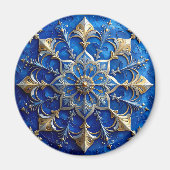Blue Decorative Christmas Holiday Magnet (Voorkant)