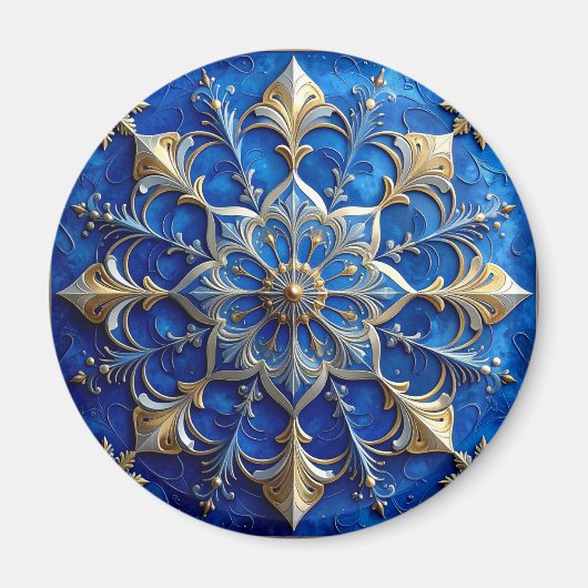 Blue Decorative Christmas Holiday Magnet (Voorkant)