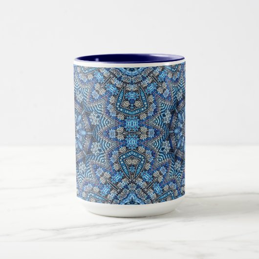 Blue Decorative Christmas Holiday Mok (Midden)