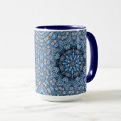 Blue Decorative Christmas Holiday Mok (Voorkant rechts)