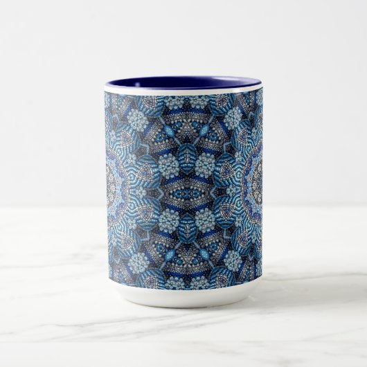 Blue Decorative Christmas Holiday Mok (Midden)