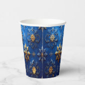 Blue Decorative Christmas Holiday Paper Cups Papieren Bekers (Rechts)