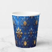 Blue Decorative Christmas Holiday Paper Cups Papieren Bekers (Voorkant)