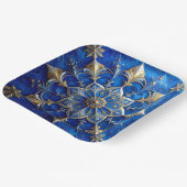 Blue Decorative Christmas Holiday Paper Plate Papieren Bordje (Gebogen)